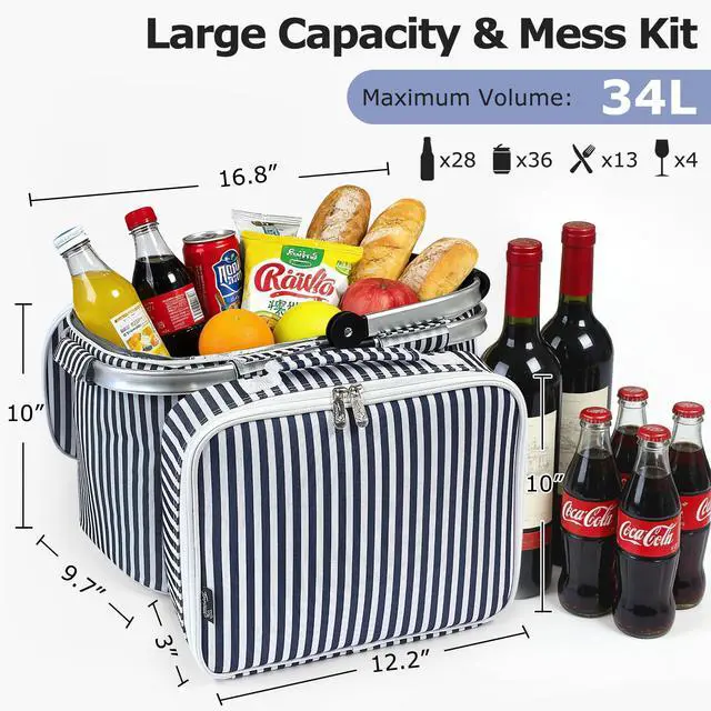 Alt view image 2 of 7 - Insulated Picnic Basket Cooler