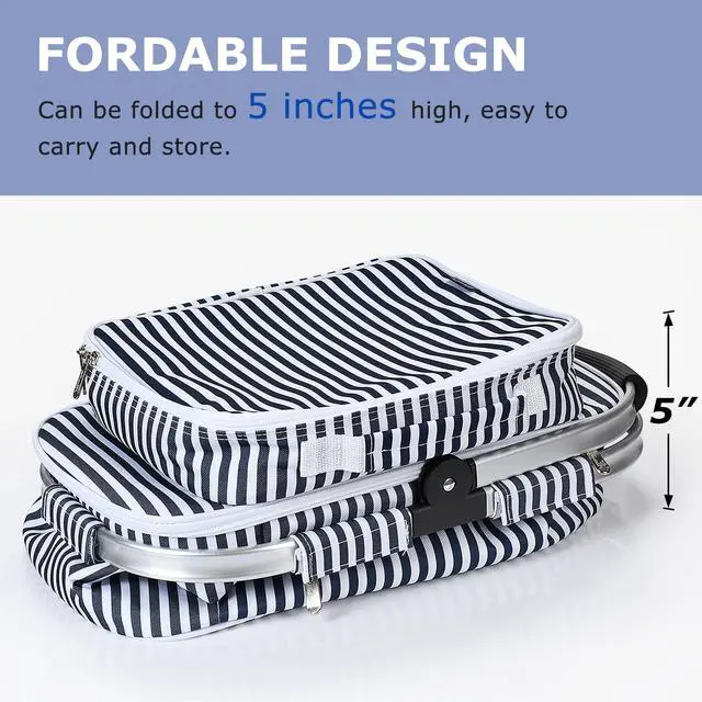 Alt view image 3 of 7 - Insulated Picnic Basket Cooler