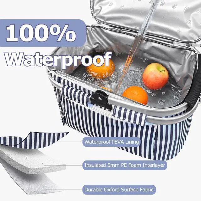 Alt view image 4 of 7 - Insulated Picnic Basket Cooler