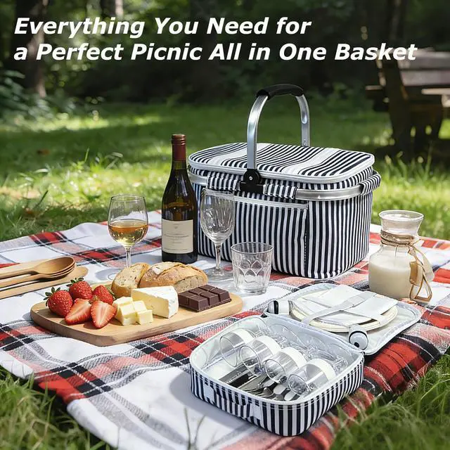 Alt view image 7 of 7 - Insulated Picnic Basket Cooler