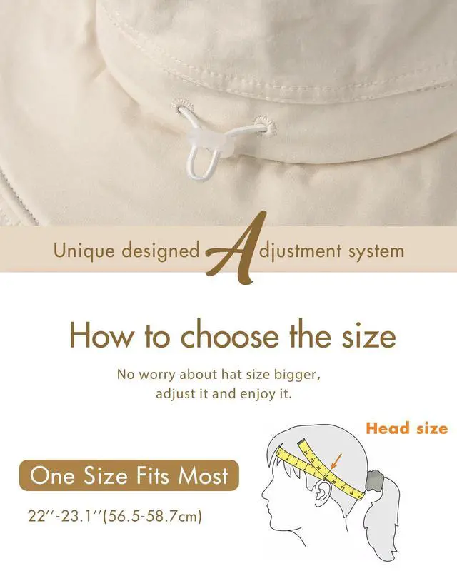 Alt view image 3 of 7 - Womens Sun Hat with Ponytail Hole Cotton Shapeable Wide Brim Beige