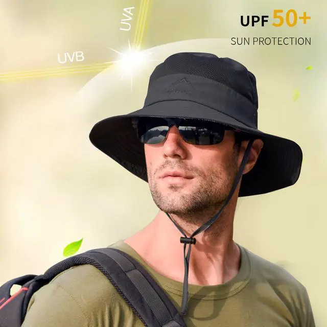 Alt view image 6 of 6 - Sun Hats for Men Women Fishing Hat UPF 50+ Breathable Wide Brim Summer UV Protection Hat