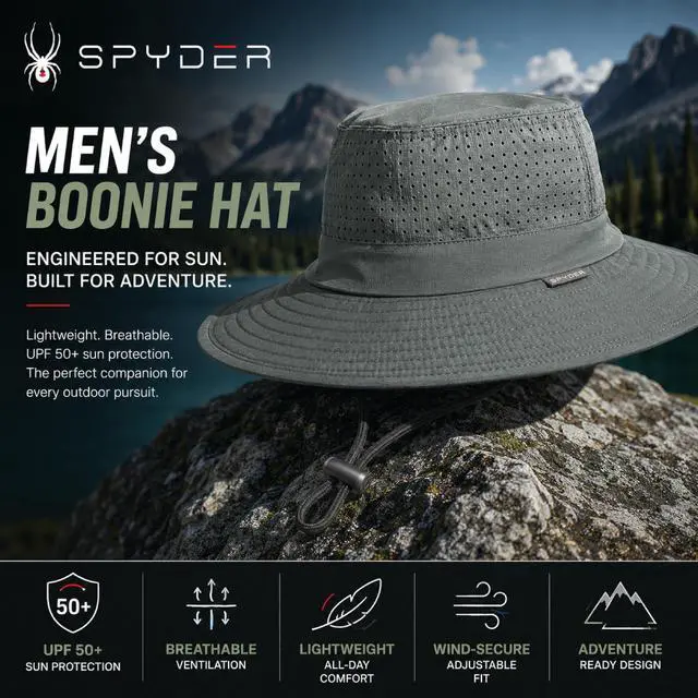 Alt view image 2 of 7 - Mens Boonie Hat - UPF 50+ Wide Brim Cooling Fishing Bucket Hat