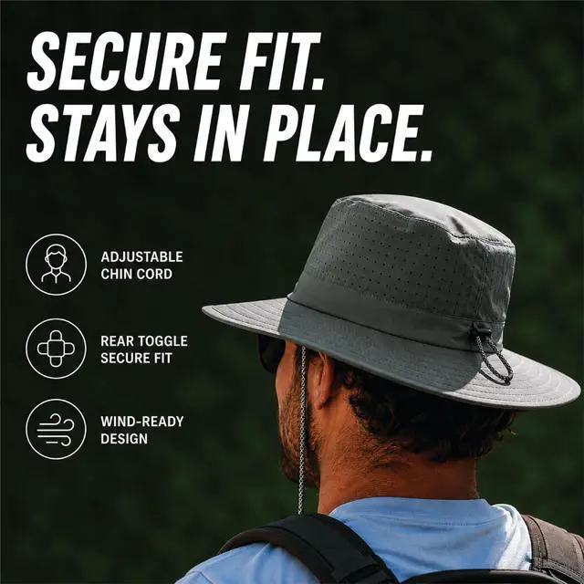 Alt view image 7 of 7 - Mens Boonie Hat - UPF 50+ Wide Brim Cooling Fishing Bucket Hat