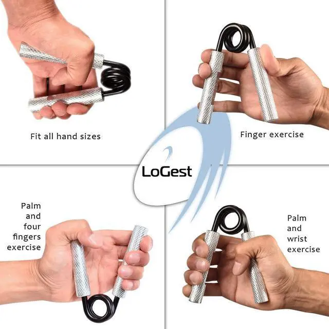 Alt view image 3 of 6 - Metal Hand Grip Strengthener 100LB-350LB No Slip Heavy-Duty Grip Strengthener with Gift Box, Great Wrist & Forearm Hand Exerciser, Home Gym, Hand Gripper Grip Strength Trainer (Silver - 100LB)