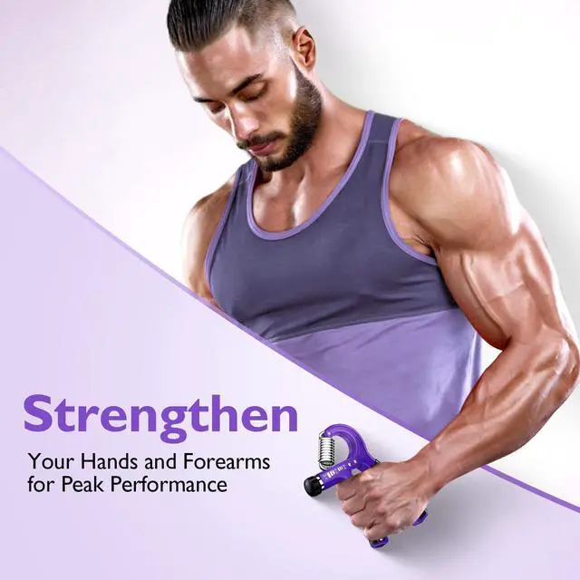 Alt view image 4 of 6 - Grip Strengthener Forearm Strengthener, Adjustable Hand Grip for Strength Training & Rehabilitation, 10-132 lbs Resistance, Ideal for Athletes and Physical Therapy (1 Piece Purple)