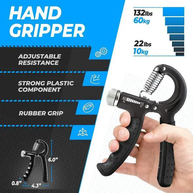 Alt view image 2 of 6 - Grip Strength Trainer (5 Pack), Forearm Strengthener, Hand Strengthening Devices, Hand Exercisers for Strength, Finger Strengthener, Wrist Exerciser, Baseball Climbing Calisthenics Basketball