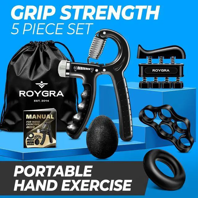 Alt view image 6 of 6 - Grip Strength Trainer (5 Pack), Forearm Strengthener, Hand Strengthening Devices, Hand Exercisers for Strength, Finger Strengthener, Wrist Exerciser, Baseball Climbing Calisthenics Basketball