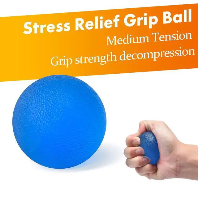 Alt view image 6 of 7 - Grip Strength Trainer 7 Pack Adjustable Hand Gripper, Finger Stretcher Resistance Extensor Bands, Finger Exerciser, Grip Strength Ring & Stress Ball, Hand Grip Strengthener, Blue