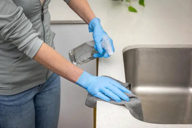 Alt view image 3 of 3 - Nitrile Disposable Gloves, Non-Sterile, One Size Fits Most, Tear & Puncture Resistant, 9.5-Inch Length with Beaded Cuff, 80 Count, Blue