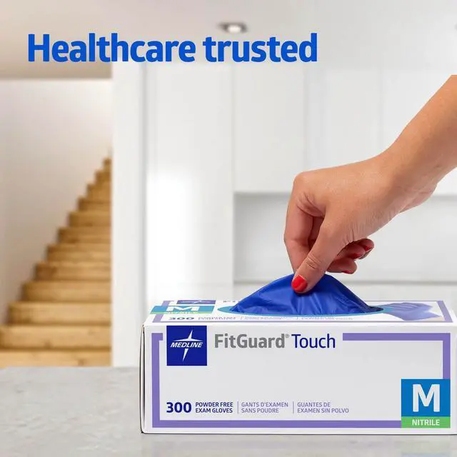 Alt view image 6 of 6 - FitGuard Touch Nitrile Exam Gloves, 300 Count, Medium, Powder Free, Disposable, Not Made with Natural Rubber Latex, Excellent Sense of Touch for Medical Tasks, Durable for Household Chores