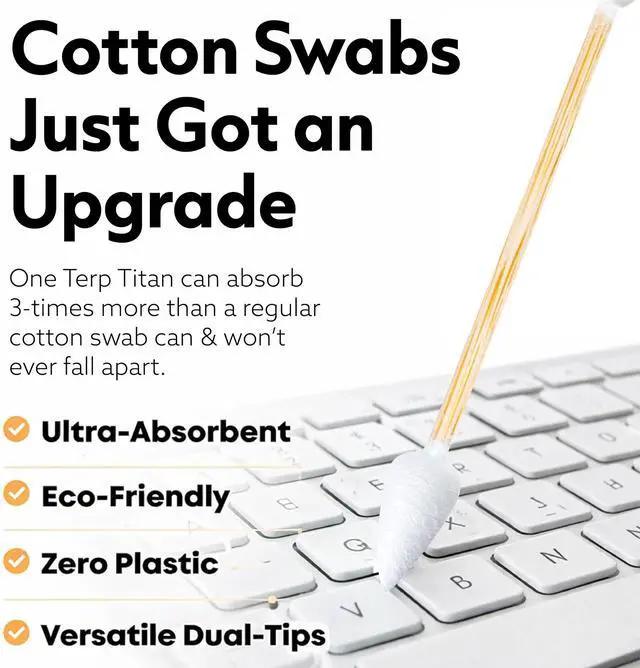 Alt view image 5 of 7 - Original Bamboo Cotton Swabs | Dual-Tip: Spiral for Maximum Absorption & Fine Point for Pinpoint Precision | Extra Strong, Lint-Free | 200 Count Box (400)