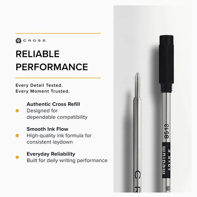 Alt view image 4 of 7 - Ballpoint Pen Refill - Black - Medium - 2-Pack - Refill for Consistent Ink Flow - Quick-Drying &