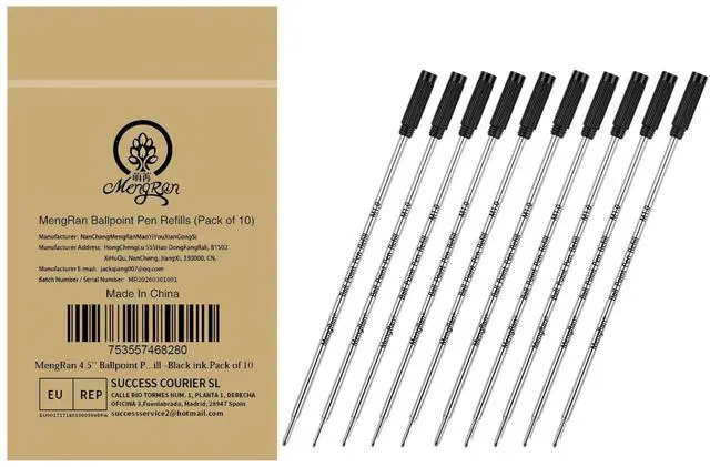 Main image of 4.5'' Ballpoint Ink Pen Refills for Twist Pens,Black,10Pcs