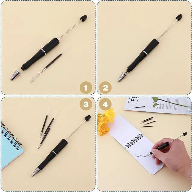 Alt view image 3 of 7 - Retractable Ballpoint Pen Refills 30 Pieces 1mm, Medium Point 4.2 Inch Black Ink Refills Smooth Writing for Click Pens