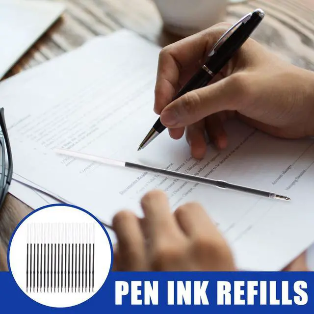 Alt view image 5 of 7 - Retractable Ballpoint Pen Refills 30 Pieces 1mm, Medium Point 4.2 Inch Black Ink Refills Smooth Writing for Click Pens