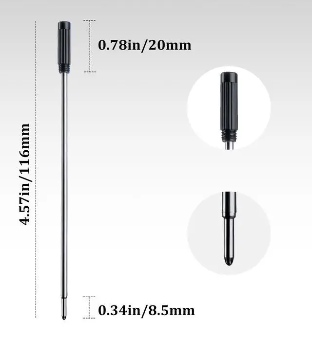 Alt view image 2 of 6 - 10pcs Black Ink Pen Refills for Twist Pens Ballpoint Pen Refill