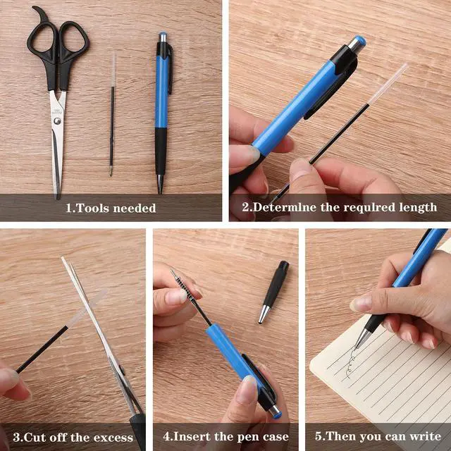 Alt view image 4 of 7 - 100Pcs Ink Pen Refills Replaceable, 0.7mm Black Ballpoint Pen Refill