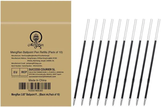 Main image of 3.85'' Ballpoint Ink Pen Refills for Click Pens,Black,10Pcs