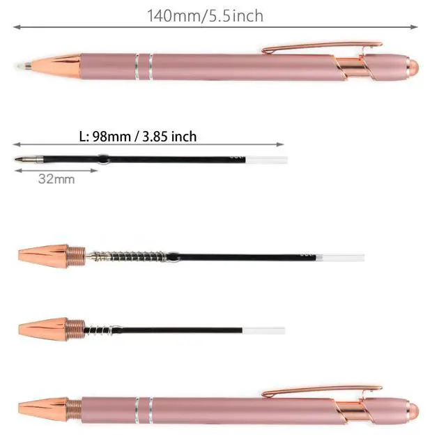 Alt view image 2 of 6 - 3.85'' Ballpoint Ink Pen Refills for Click Pens,Black,10Pcs