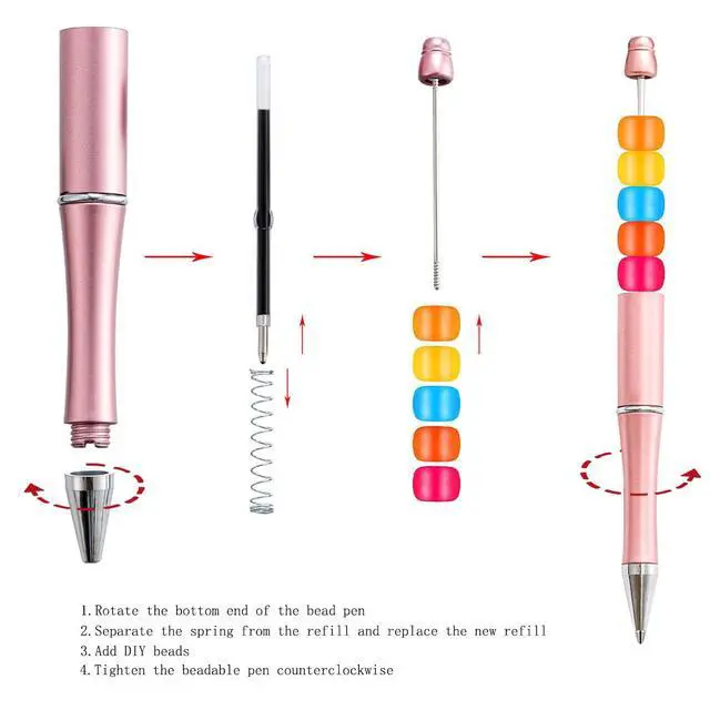Alt view image 2 of 4 - 100 Pieces Plastic Beadable Pen Blue Ink Refills, 2.44 inch/6.2 cm Smooth Writing Pen Refills for Bead Pens(Blue Ink)