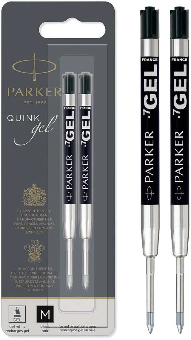 Main image of Refill for Parker Retractable Gel Ink Roller Ball Pens, Medium Conical Tip, Black Ink, 2/Pack