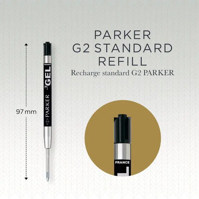 Alt view image 3 of 7 - Refill for Parker Retractable Gel Ink Roller Ball Pens, Medium Conical Tip, Black Ink, 2/Pack