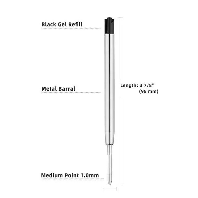 Alt view image 2 of 4 - Ballpoint Ink Pen Refills for Parker Pen Refill for Twist Rollerball Pens (Black, 1MM Medium Tip, Pack of 10)
