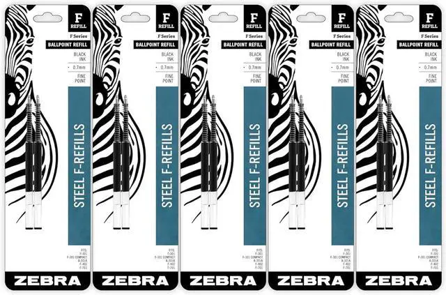 Main image of Ballpoint Refill, Fits F-301, F-402, F-701, Black, 0.7mm, 10-Pack