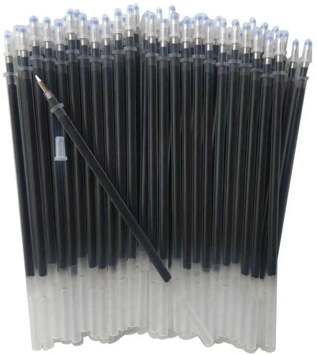 Main image of Gel Ink Pens Refills Black,50 Pack Gel Refills for Pens,0.5 mm Pen Refill 5 Inch/130mm,Send 2 Extra Pens,Ink Non Bleeding Through,Smooth Writing