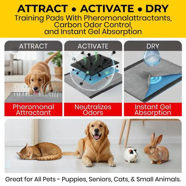 Alt view image 7 of 7 - Pets XL Charcoal Training Pads for Dogs and Puppies, 30 Count