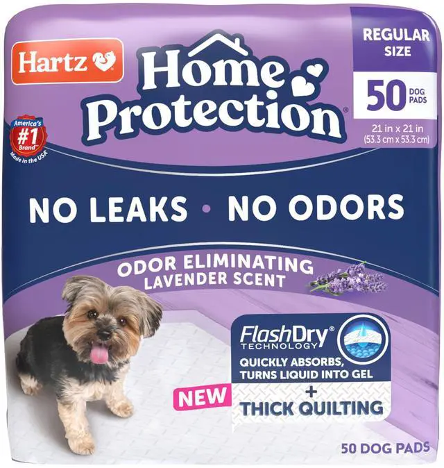 Main image of Home Protection Lavender Scented Odor Eliminating Dog Pads, 50 Count