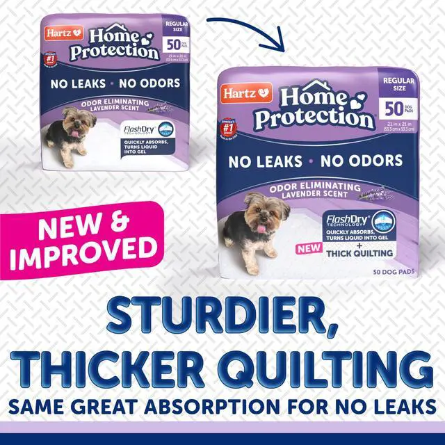 Alt view image 2 of 7 - Home Protection Lavender Scented Odor Eliminating Dog Pads, 50 Count