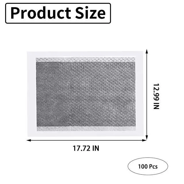 Alt view image 3 of 6 - Rabbit Pee Pads,100 Pieces Disposable Cage Liners Black Carbon Super Absorbent Odor-Control,Bunny Potty Training Pad with Quick-Dry Surface for Cat Puppy Kitten Hamsters Chinchillas