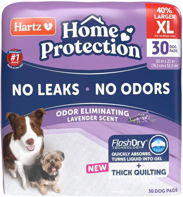 Main image of Home Protection Super Absorbent Odor Eliminating Lavender Scented No Leak Dog Pads,XL 30 count