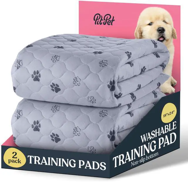 Main image of Super Absorbent Washable Pee Pads for Dogs - 2-Pack Superior Reusable Puppy Pads Pet Training Pads 100% Waterproof Dog Pee Pad Protects Against Urine Leakage Non-Slip Grip Prevents Slipping& Bunching
