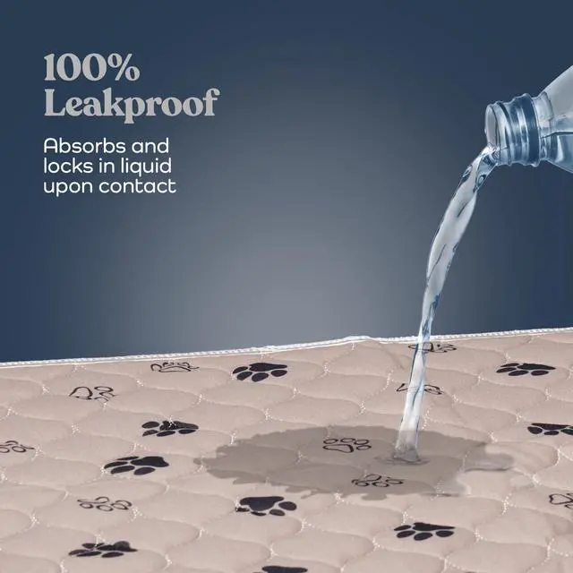 Alt view image 4 of 7 - Super Absorbent Washable Pee Pads for Dogs - 2-Pack Superior Reusable Puppy Pads Pet Training Pads 100% Waterproof Dog Pee Pad Protects Against Urine Leakage Non-Slip Grip Prevents Slipping& Bunching