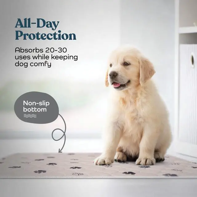 Alt view image 3 of 7 - Super Absorbent Washable Pee Pads for Dogs - 2-Pack Superior Reusable Puppy Pads Pet Training Pads 100% Waterproof Dog Pee Pad Protects Against Urine Leakage Non-Slip Grip Prevents Slipping& Bunching