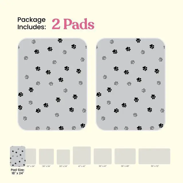 Alt view image 7 of 7 - Super Absorbent Washable Pee Pads for Dogs - 2-Pack Superior Reusable Puppy Pads Pet Training Pads 100% Waterproof Dog Pee Pad Protects Against Urine Leakage Non-Slip Grip Prevents Slipping& Bunching