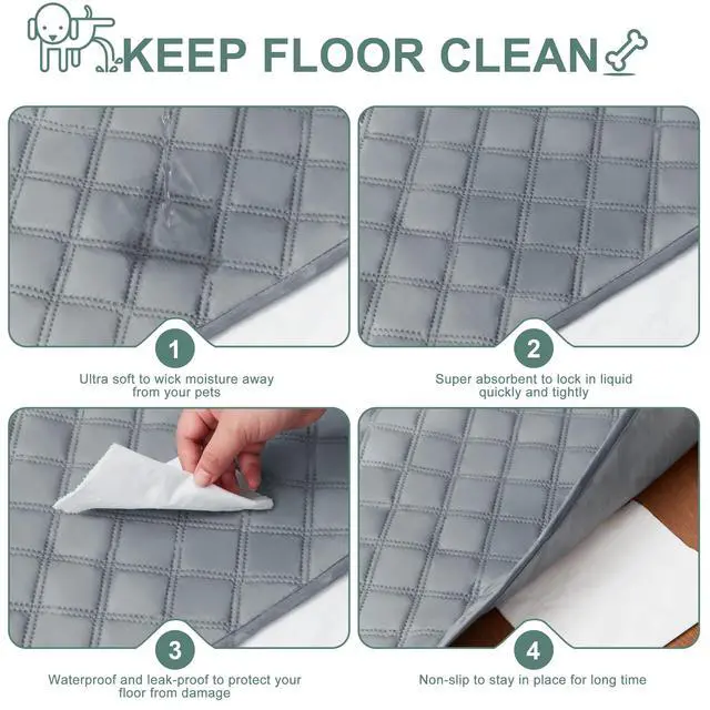 Alt view image 3 of 7 - Reusable Washable Pee Pads for Dogs Large/Extra Large 36'' x 41'' 2 Pack, Absorbent Pet Puppy Dog Training Pads Non-Slip, Waterproof Whelping Potty Pads for Dogs Leak-Proof