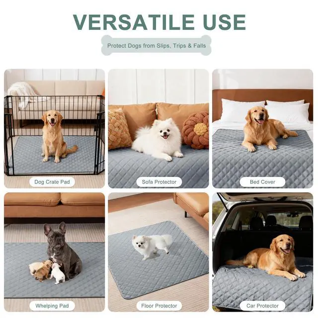 Alt view image 6 of 7 - Reusable Washable Pee Pads for Dogs Large/Extra Large 36'' x 41'' 2 Pack, Absorbent Pet Puppy Dog Training Pads Non-Slip, Waterproof Whelping Potty Pads for Dogs Leak-Proof