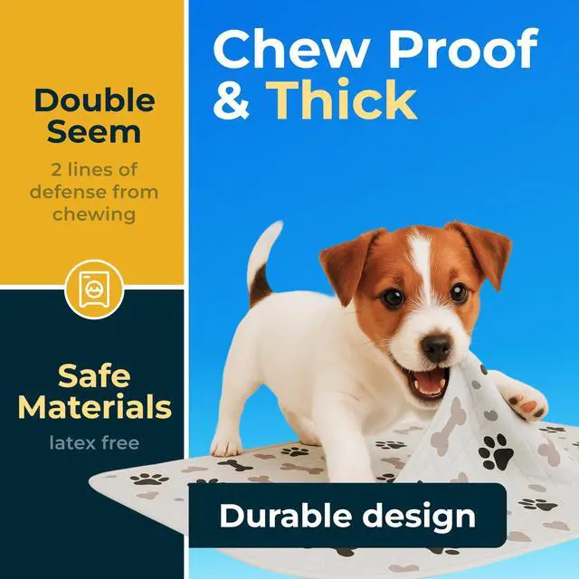 Alt view image 4 of 6 - Washable Pee Pads for Dogs - Waterproof Reusable Puppy Pads with Anti-Slip Backing, Pet Training Pad for Puppy Playpen, Crate, Whelping Box, Potty Training (Pack of 2 - 30x34)