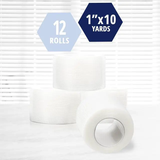 Alt view image 2 of 5 - Transparent Surgical Tape,1 in x 10 yd,Hypoallergenic,12-Pack