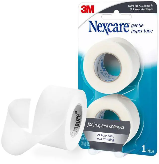 Main image of Gentle Paper Tape, Medical Paper Tape, Secures Dressings and Lifts Away Gently - 1 In x 10 Yds, 2 Rolls of Tape