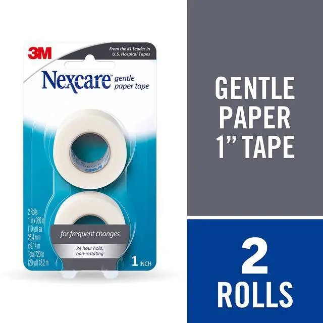 Alt view image 4 of 7 - Gentle Paper Tape, Medical Paper Tape, Secures Dressings and Lifts Away Gently - 1 In x 10 Yds, 2 Rolls of Tape