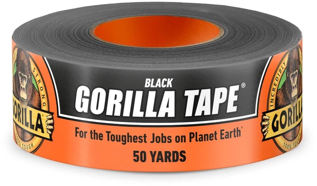 Main image of Heavy Duty Duct Tape, Black, 1.88" x 50 yd, 1-Pack Weather Resistant, Indoor & Outdoor Use, Double-Thick Adhesive, Reinforced Backing, Grips Wood Stone Metal