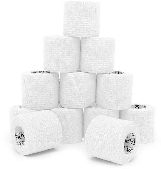 Main image of 12 Rolls Self Adhesive Bandage Wrap, Cohesive Elastic Athletic Tape