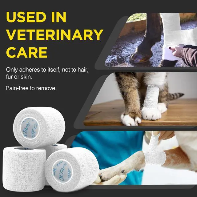 Alt view image 4 of 6 - 12 Rolls Self Adhesive Bandage Wrap, Cohesive Elastic Athletic Tape