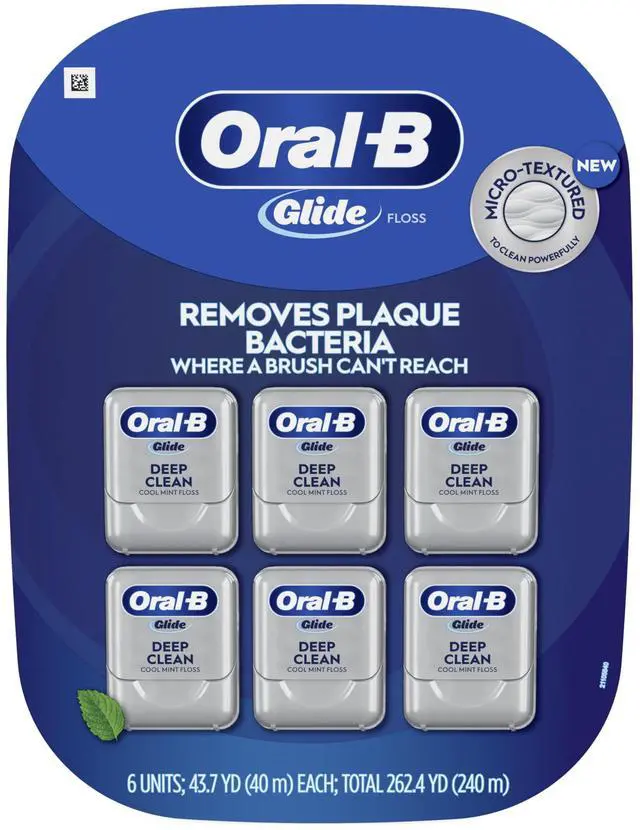 Main image of Glide Deep Clean Dental Floss, Cool Mint, Value 6 Pack (40m Each)