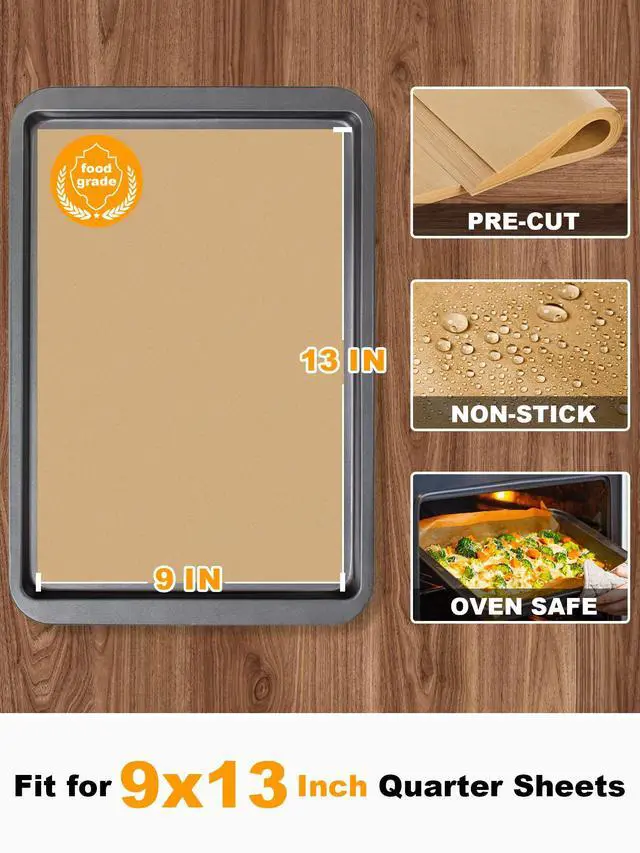 Alt view image 2 of 7 - 200 Pcs Parchment Paper Baking Sheets, 9x13 Inches, Non-Stick